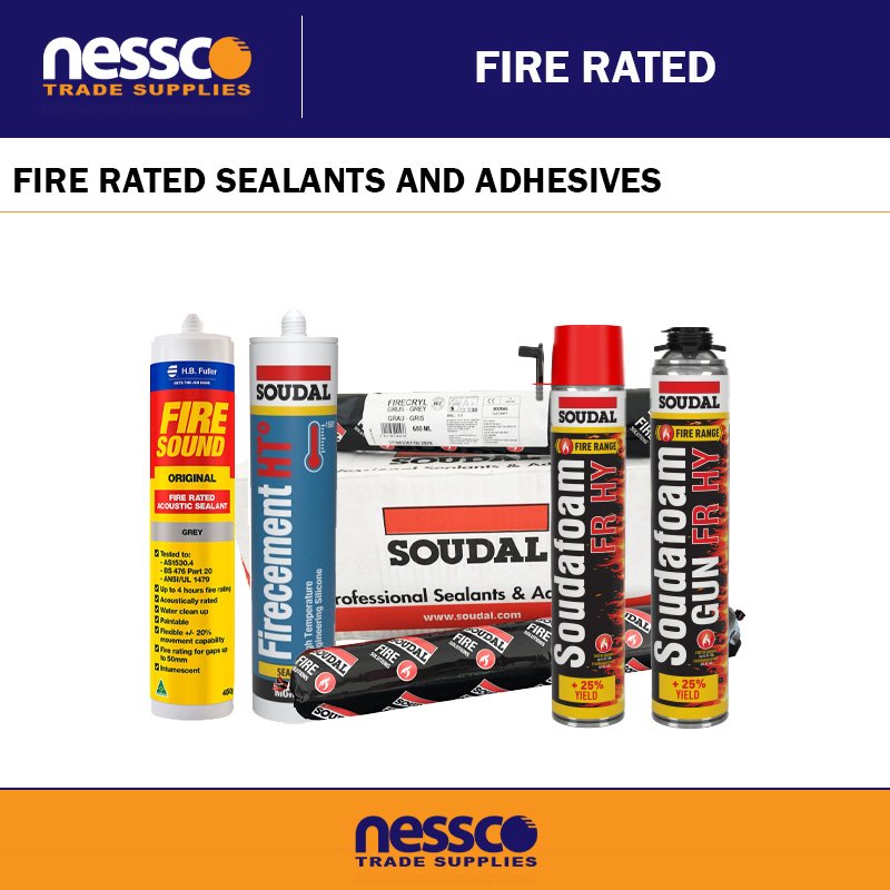 FIRE RATED SEALANTS AND ADHESIVES